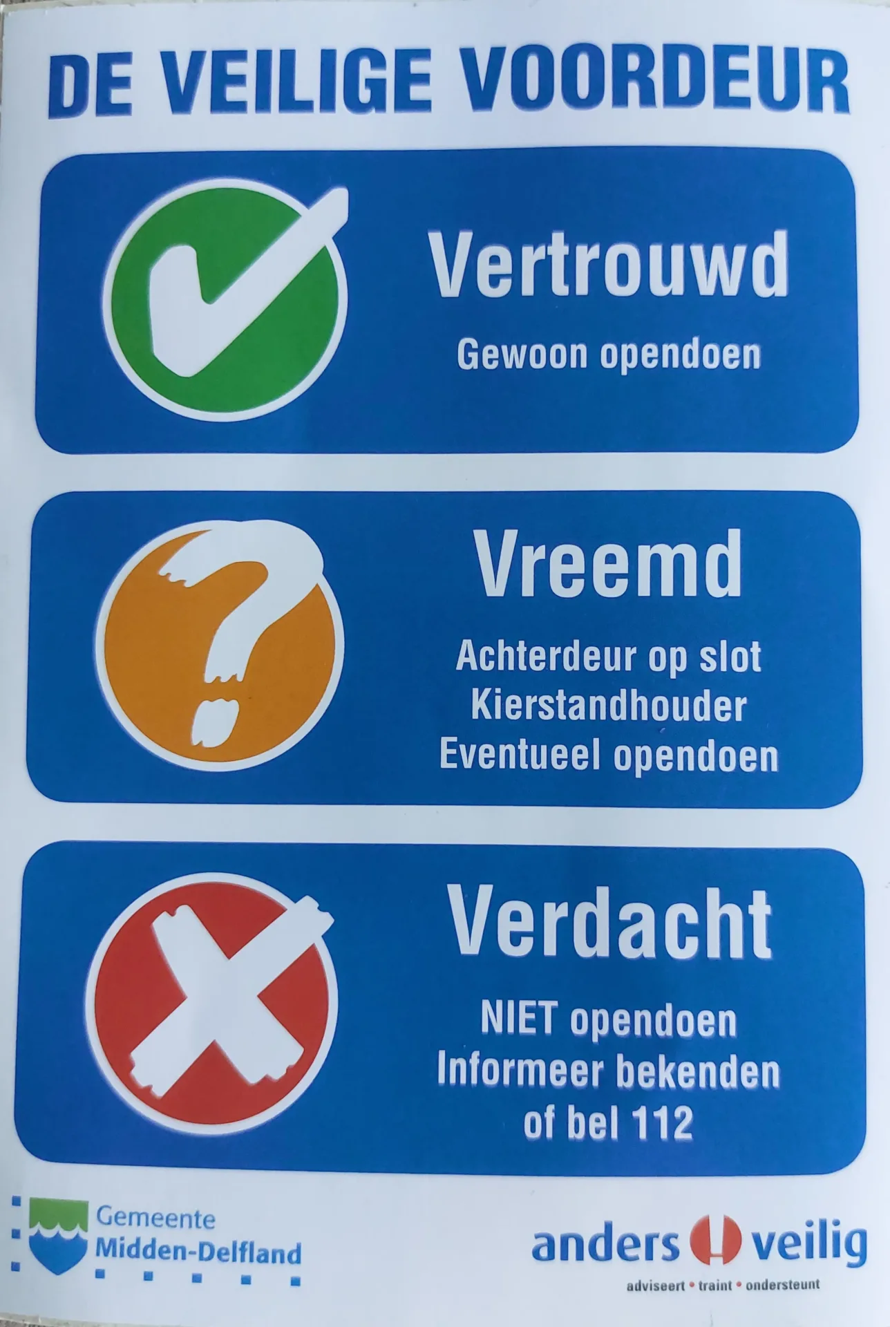 Er belt een onbekende aan, wat nu?